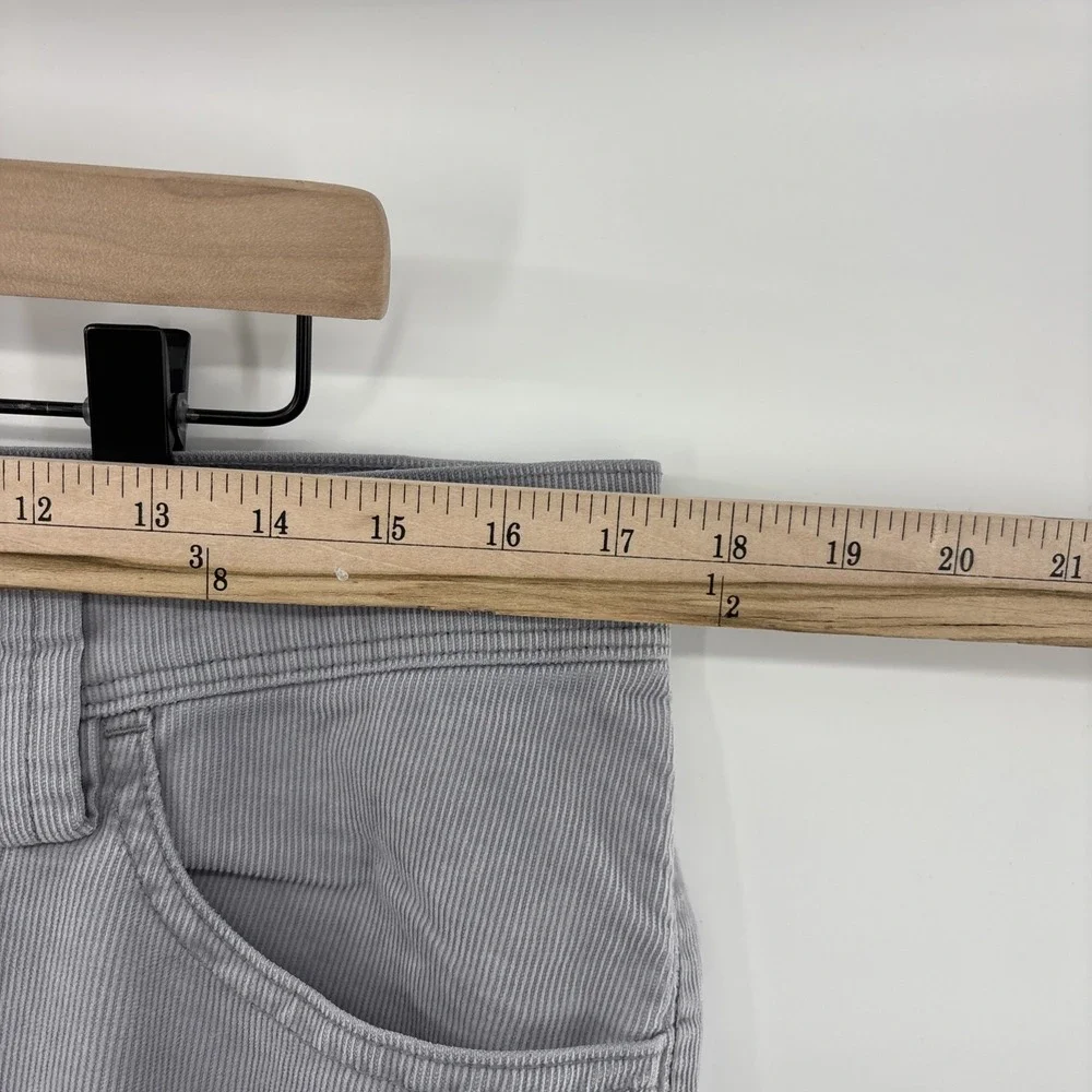 Levis 504 Slouch Straight Corduroy Pants Grey Womens Sz 35x31 Mid Rise Trousers‎